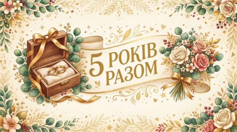 Привітання на 5 років весілля своїми словами