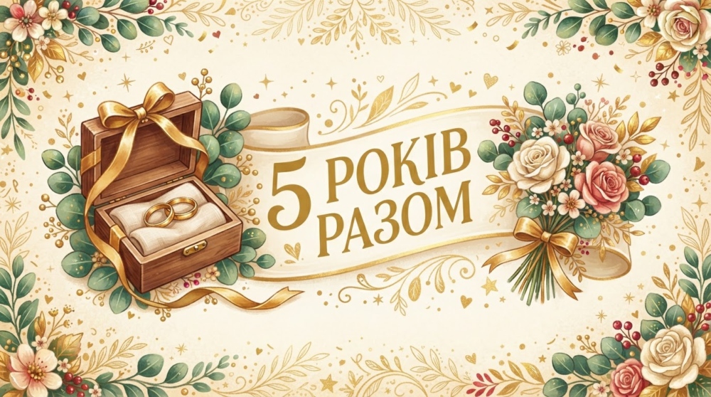 Привітання на 5 років весілля своїми словами