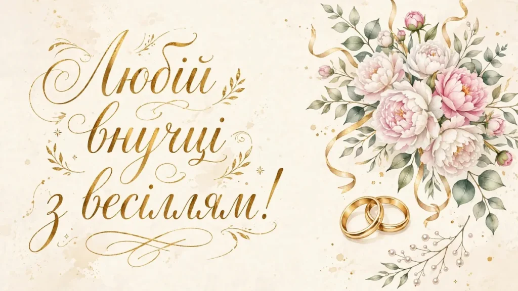 Красиві привітання внучці з весіллям: у прозі, віршах, картинках