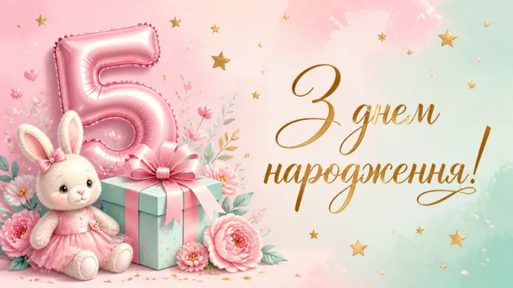 Привітання з Днем народження дівчинці 5 років в прозі
