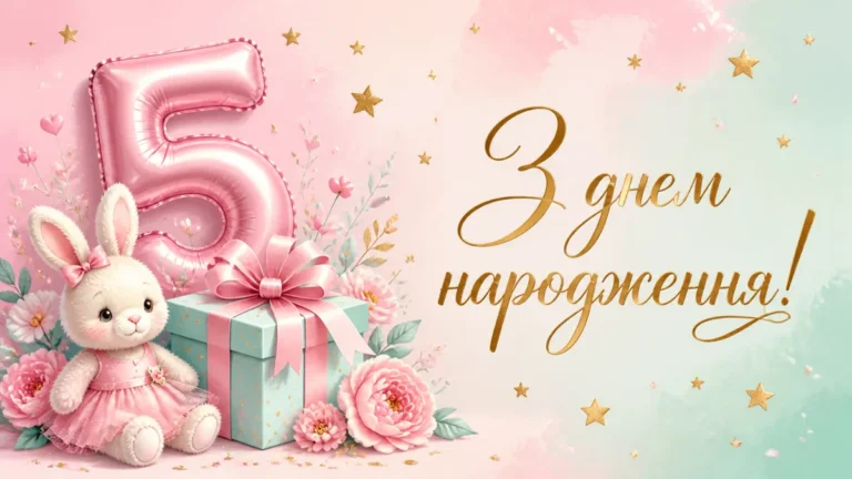 Привітання з Днем народження дівчинці 5 років в прозі