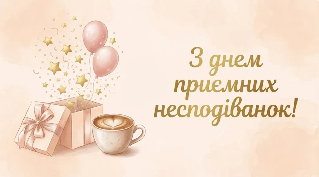 Найкращі привітання з Днем приємних несподіванок для близьких і колег
