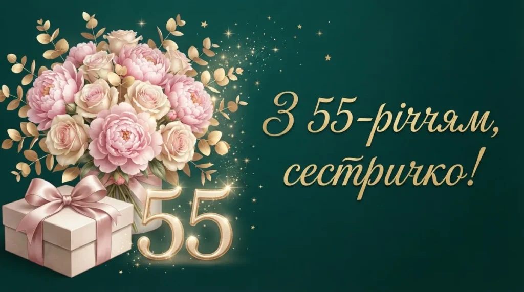 Привітання з днем народження сестрі 55 років своїми словами