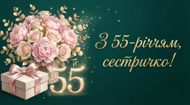Привітання з днем народження сестрі 55 років своїми словами