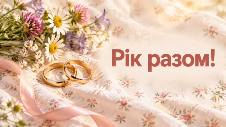 Привітання з річницею весілля 1 рік своїми словами: парі, чоловікові й дружині
