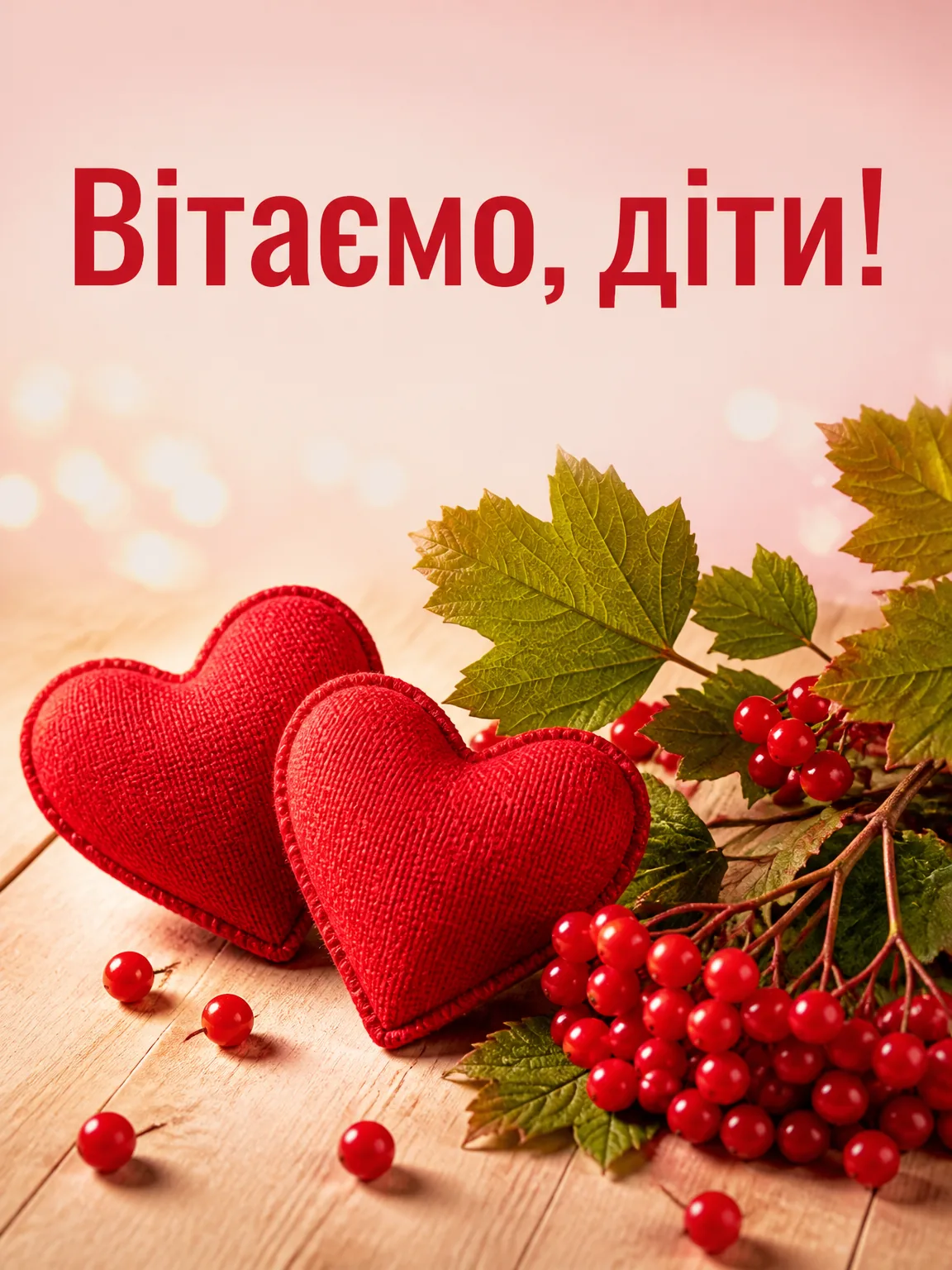 Два серця з тканини й калина